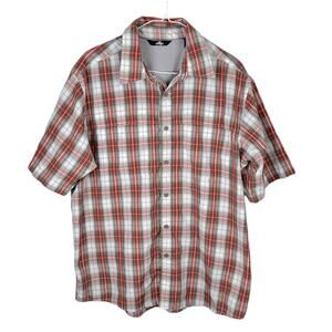Wrangler Fast Dry Material Plaid Short Sleeve Button Down Shirt Size Large